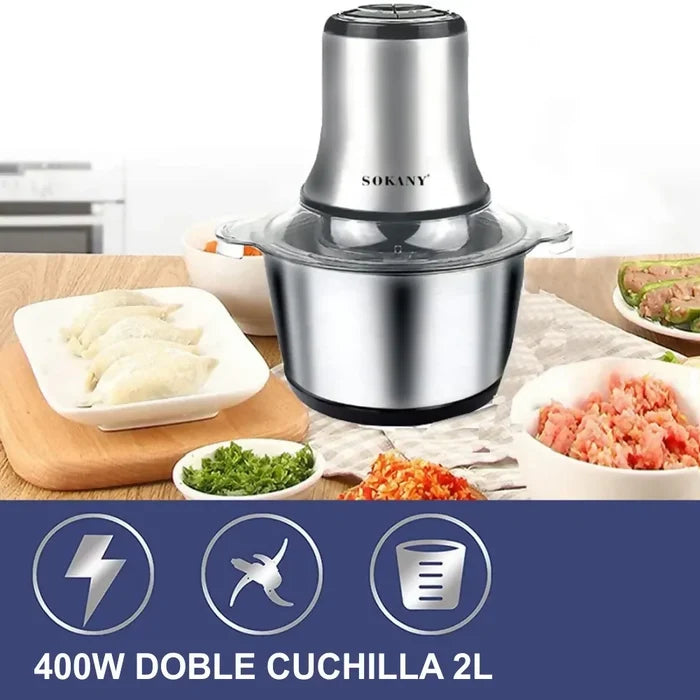 PICATODO ELÉCTRICO SOKANY 400W 2 LITROS DOBLE CUCHILLA ACERO