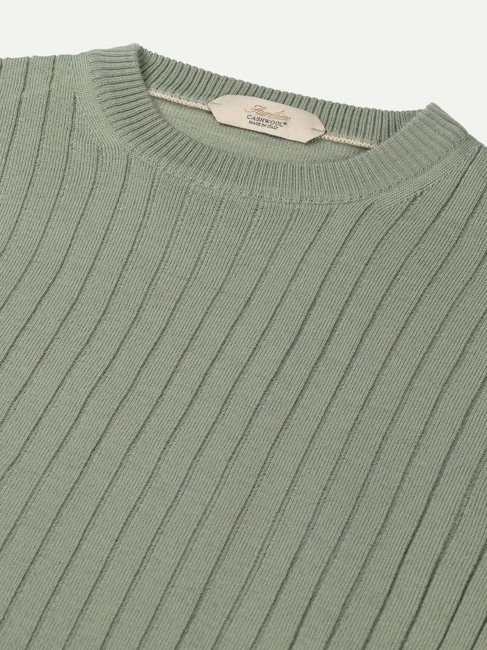 Pistache Ribbed City Crew