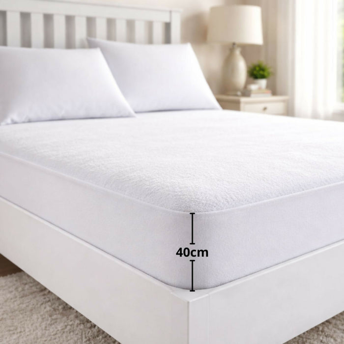 Protector colchón sencillo 100% impermeable antifluido terry 100x190cm