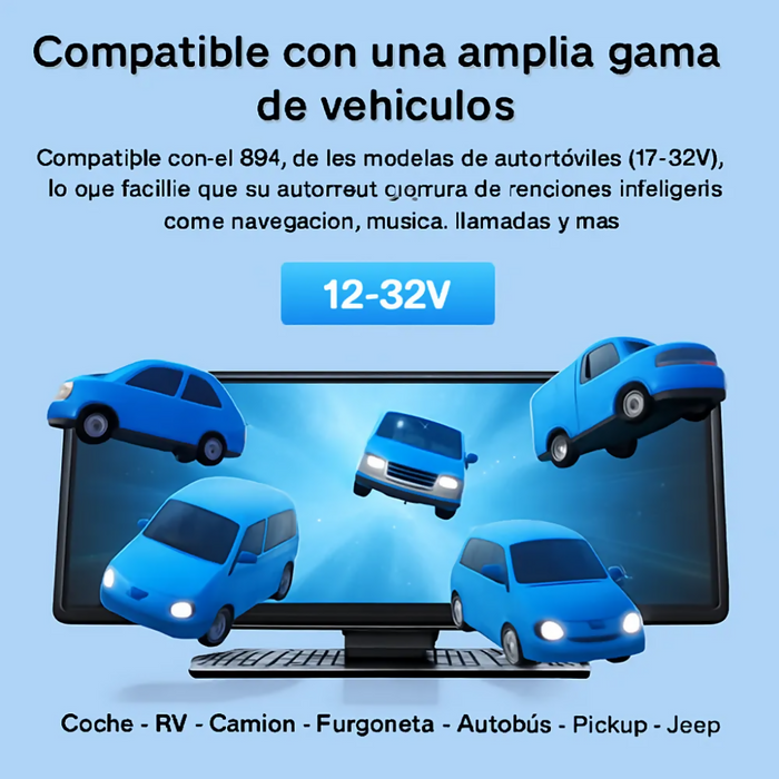 RADIO PANTALLA CARRO CAR PLAY 10 PULGADAS CÁMARA TRASERA HD NEGRO