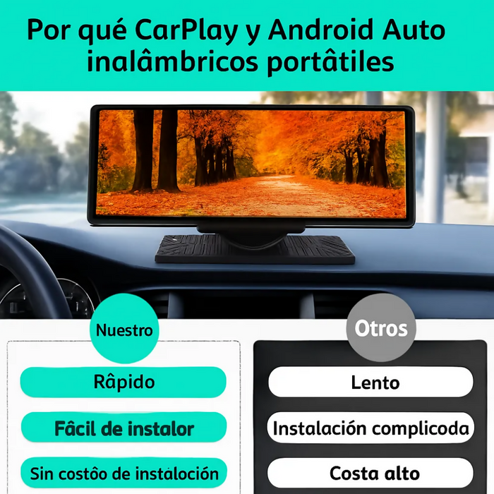 RADIO PANTALLA CARRO CAR PLAY 10 PULGADAS CÁMARA TRASERA HD NEGRO