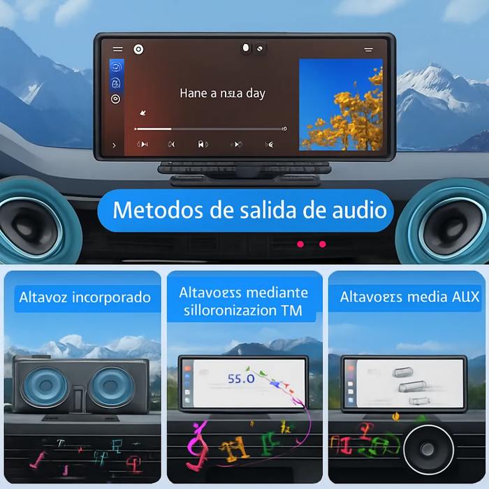 RADIO PANTALLA CARRO CAR PLAY 10 PULGADAS CÁMARA TRASERA HD NEGRO