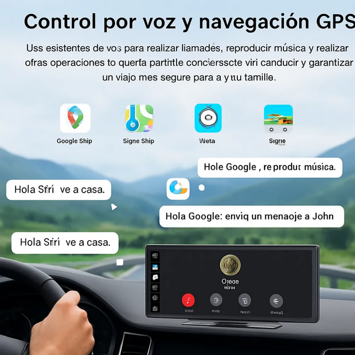 RADIO PANTALLA CARRO CAR PLAY 10 PULGADAS CÁMARA TRASERA HD NEGRO