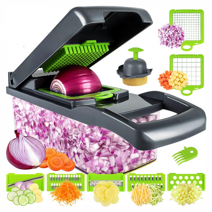 RALLADOR DE VERDURAS Y VEGETALES MULTIFUNCIONAL 16 EN 1