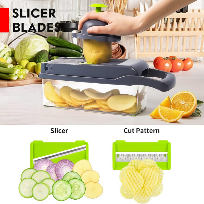 RALLADOR DE VERDURAS Y VEGETALES MULTIFUNCIONAL 16 EN 1