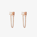 Raw Gem Chain Wrap Earrings