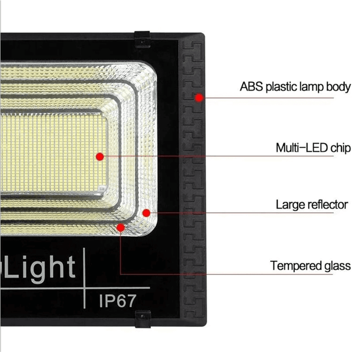 REFLECTOR SOLAR 1200W CONTROL REMOTO SENSOR DE OSCURIDAD JORTAN