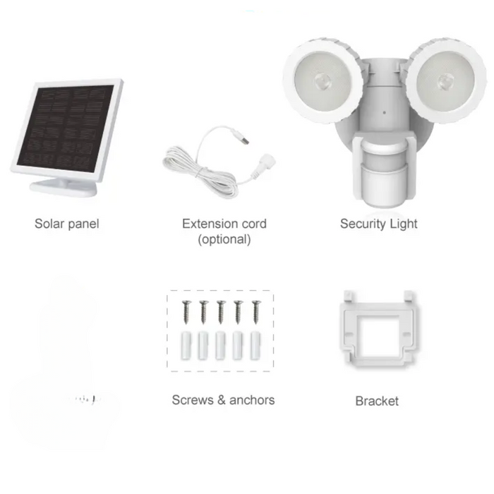 REFLECTOR SOLAR ARTICULADO SENSOR AJUSTABLE 120° LUZ BLANCA