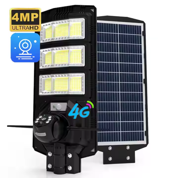 REFLECTOR SOLAR PANEL DE 450W CON CÁMARA PTZ SIM 4G FULL HD