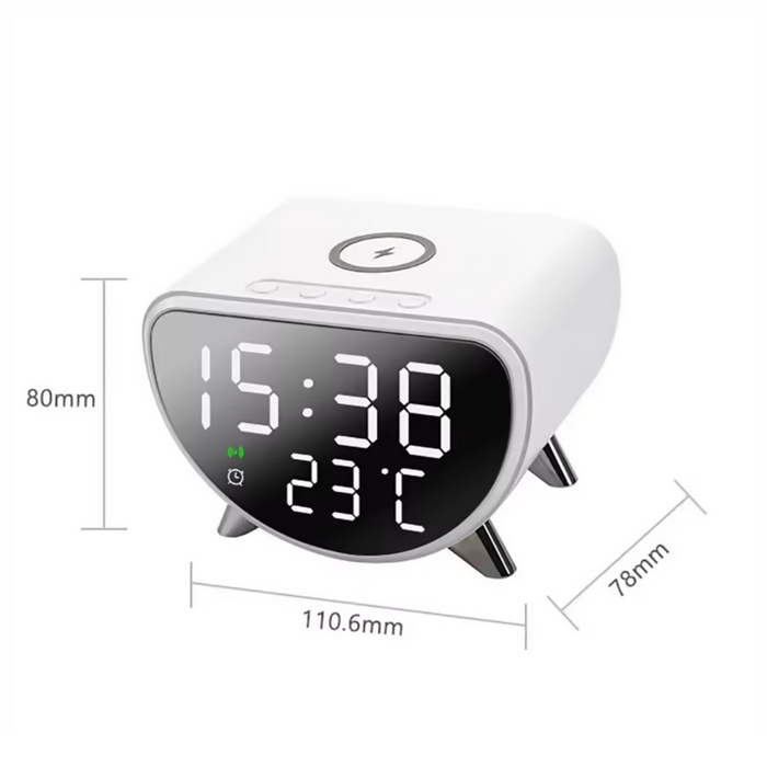 RELOJ DESPERTADOR CON PANTALLA DIGITAL CARGA INALÁMBRICA Y23