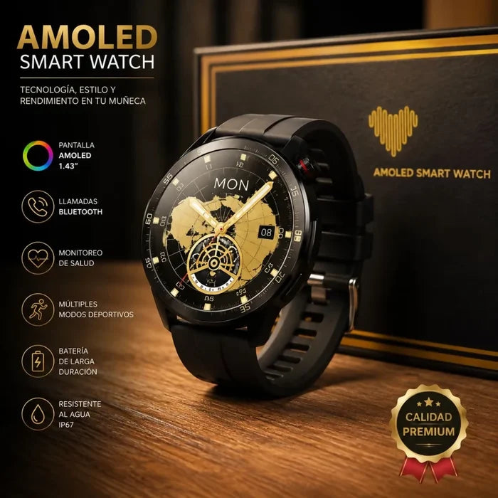 RELOJ INTELIGENTE SMARTWATCH PREMIUM DOBLE PULSO CUERO H18