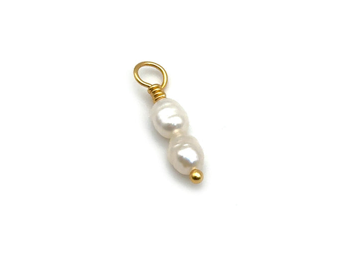 Gold / 2 pearls no bead