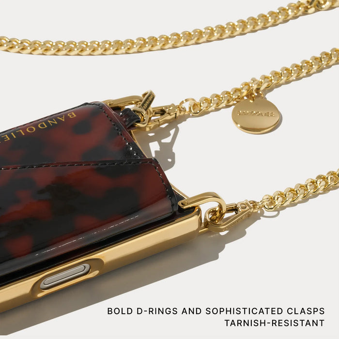 Rio Magnet Crossbody Phone Case - Tortoise/Chrome Gold