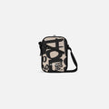 A Sherpani Rogue Ciao Mini Crossbody, front view showing adjustable strap and main zipper pocket on white background.  #color_ciao-print