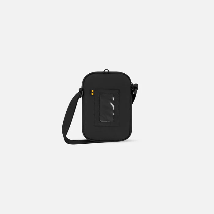 Sherpani Rogue Ciao Mini Crossbody, back view showing back pocket on white background. #color_ciao-print