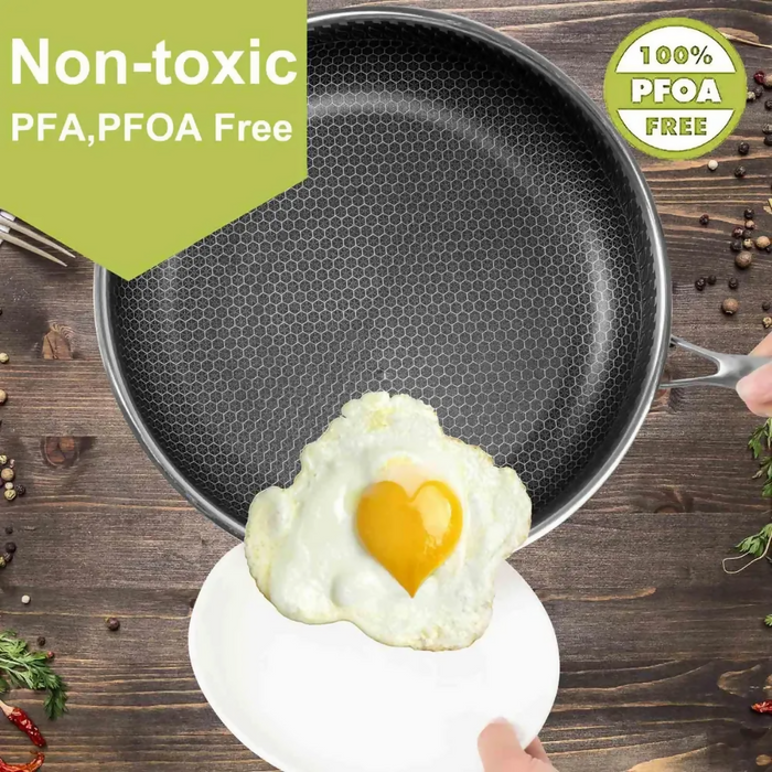 SARTÉN ANTIADHERENTE ACERO TAPA VIDRIO MODERNO LUJO PREMIUM