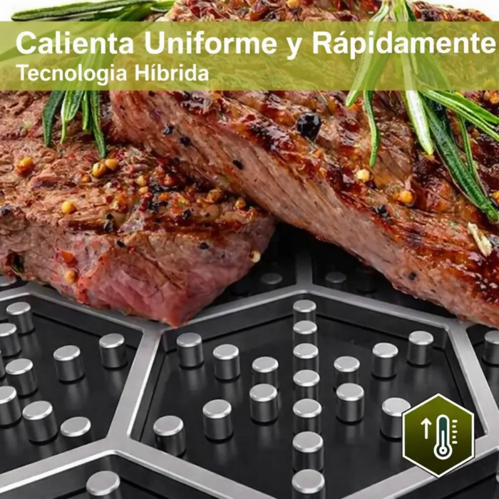 SARTÉN ANTIADHERENTE ACERO TAPA VIDRIO MODERNO LUJO PREMIUM