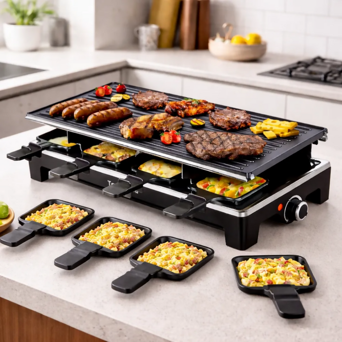 SARTÉN ELÉCTRICA PARRILLA ASADOR PLANCHA GRILL ANTIADHERENTE NEGRO 110V