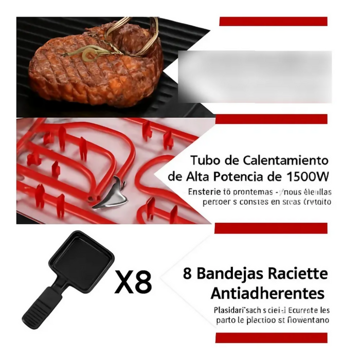 SARTÉN ELÉCTRICA PARRILLA ASADOR PLANCHA GRILL ANTIADHERENTE NEGRO 110V