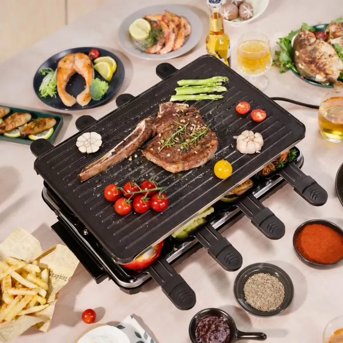 SARTÉN ELÉCTRICA PARRILLA ASADOR PLANCHA GRILL ANTIADHERENTE NEGRO 110V