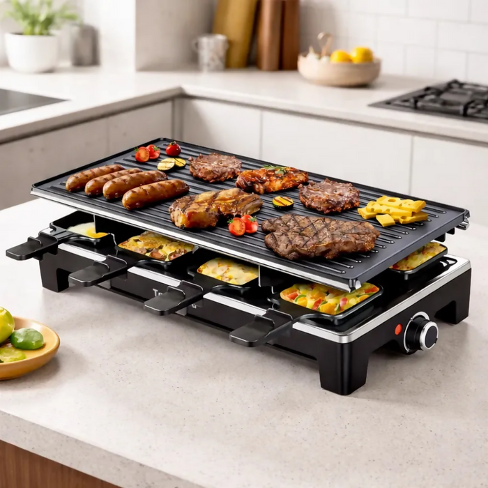 SARTÉN ELÉCTRICA PARRILLA ASADOR PLANCHA GRILL ANTIADHERENTE NEGRO 110V