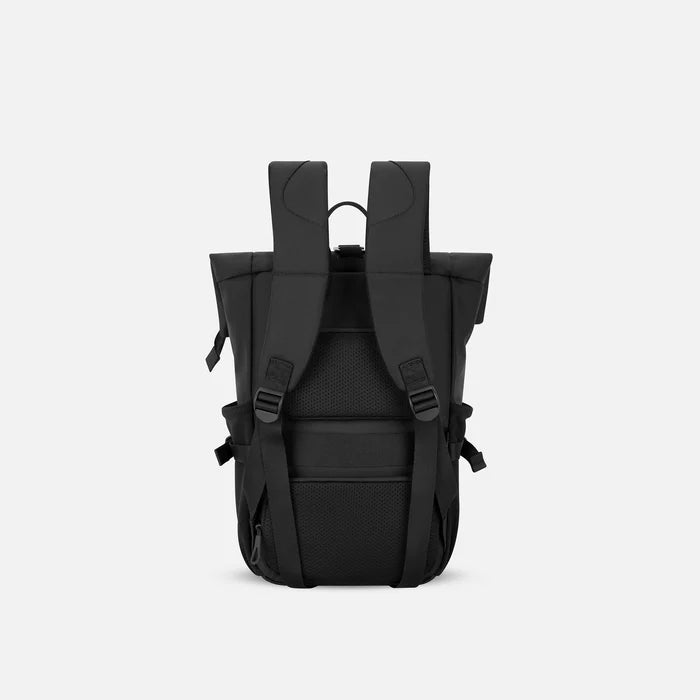 A Sherpani Sedona Ciao Backpack, back view showing shoulder straps and luggage strap on white background. #color_ciao-print