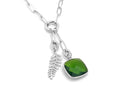 Set 1 SILVER: Elegant Paperclip Chain Palm Peridot Infinity Square Set | LINK, design your own