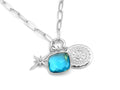 Set 3 SILVER: Elegant Paperclip Aqua Infinity Sundial Large North Star | LINK, design your own