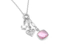 Set 4 SILVER: Small Paperclip Pink Infinity Triple Heat Mother of Pearl Star | LINK, design your own