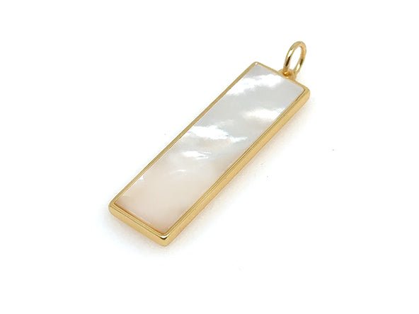 Set #7 GOLD: Elegant Paperclip Chain Mother of Pearl Rectangle Love Key