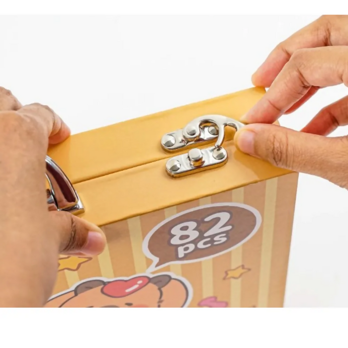 SET ARTES PINTURA DIBUJO CAPIBARA NIÑOS KIT DE PINTURA 82PCS CAPIBARA