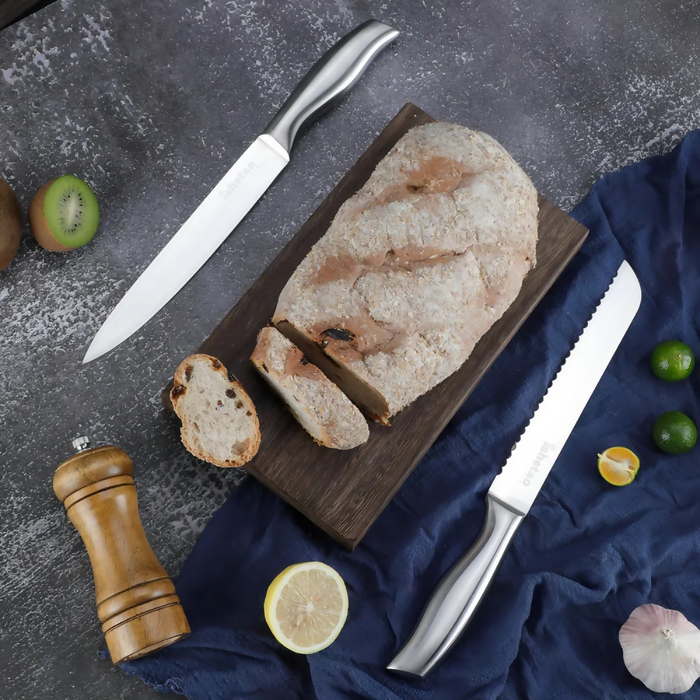 Set Cuchillos Cocina 15 Piezas Acero Inoxidable Base Madera