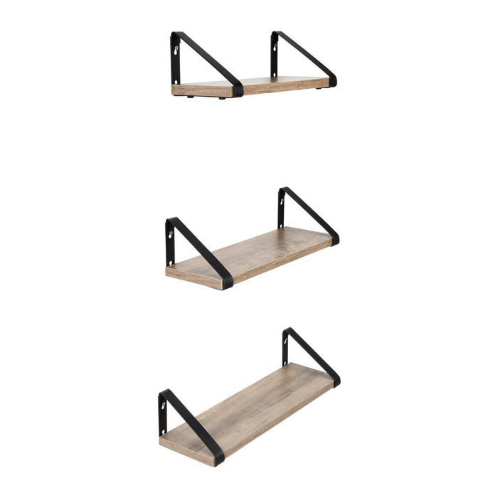 SET DE 3 REPISAS SHELF, MARRÓN RUSTICO