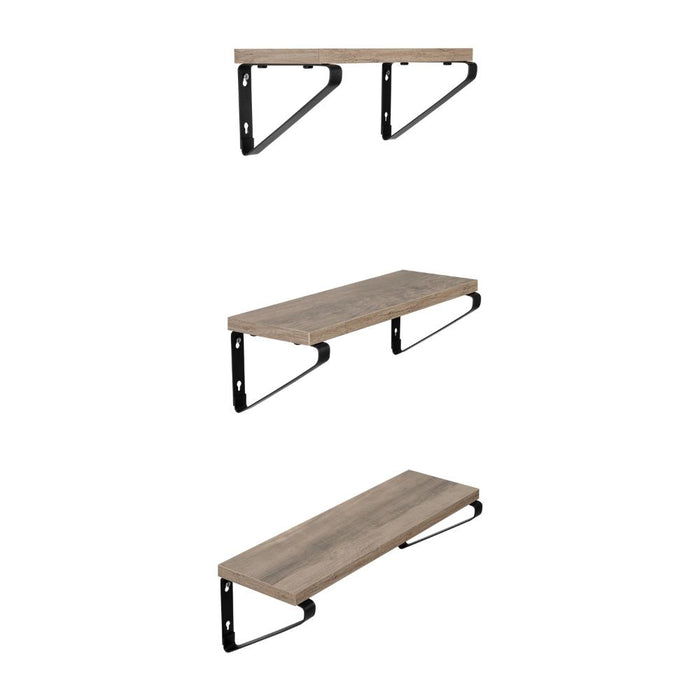 SET DE 3 REPISAS SHELF, MARRÓN RUSTICO