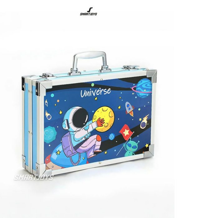 SET DE ARTES PROFESIONAL PARA NIÑOS KIT DE PINTURA 145 PCS AZUL