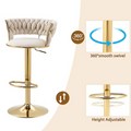 SET X2 SILLAS BAR BUTACO ALTA GIRATORIA BARRA COCINA PREMIUM CROMADO BLANCO
