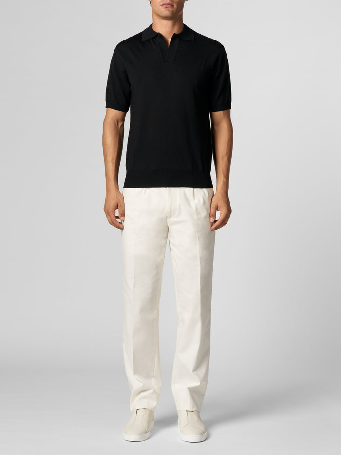 Shortsleeve Buttonless Polo Black