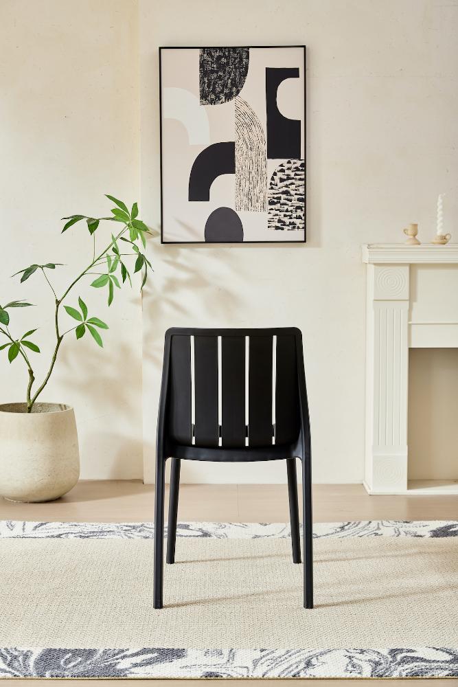 SILLA ALICE, COLOR NEGRO, CON ESPALDAR Y DISEÑO MINIMALISTA