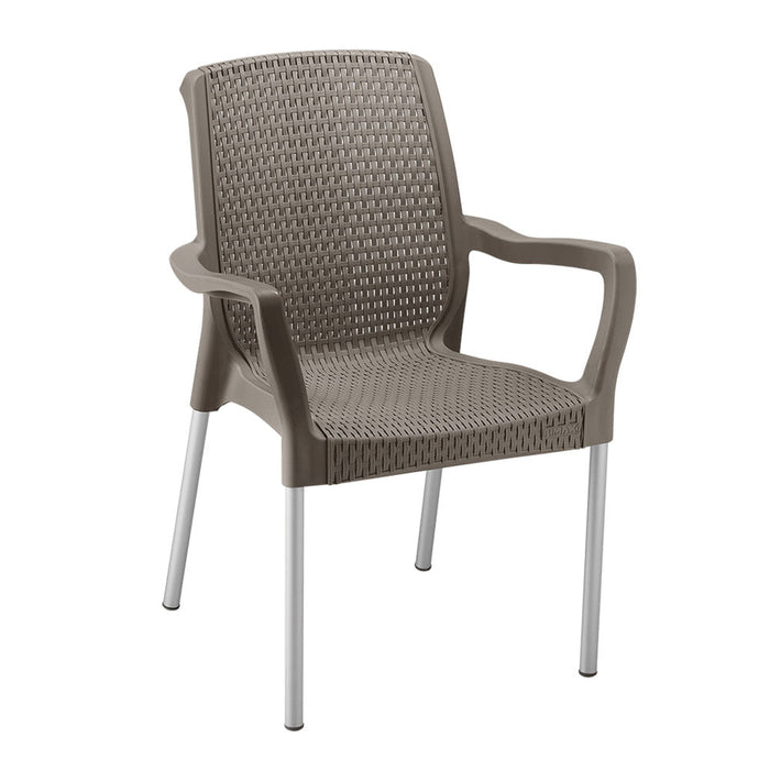 Silla Apariencia Shia con Brazos Mocca