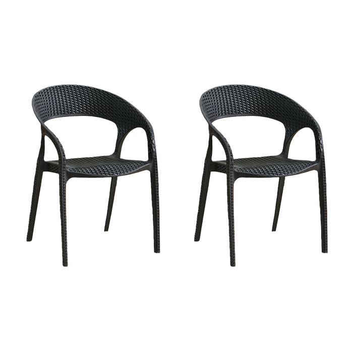 Silla Axel, Negro, Con Espaldar, reposa brazos y con textura trenzada X2