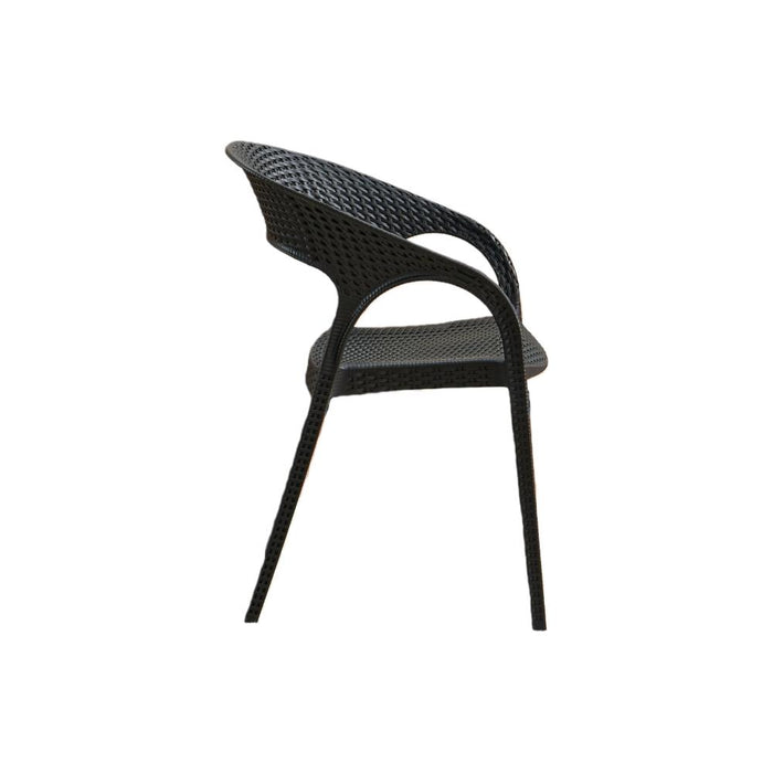 Silla Axel, Negro, Con Espaldar, reposa brazos y con textura trenzada