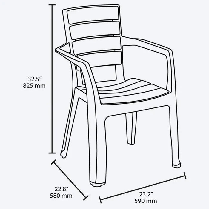 Silla Barú con Brazos Mocca