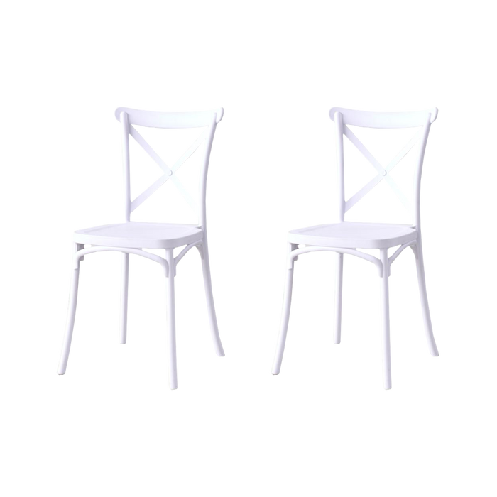 SILLA BETANY, COLOR BLANCO, CON ESPALDAR Y DISEÑO MINIMALISTA X2