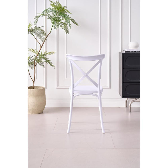 SILLA BETANY, COLOR BLANCO, CON ESPALDAR Y DISEÑO MINIMALISTA X2