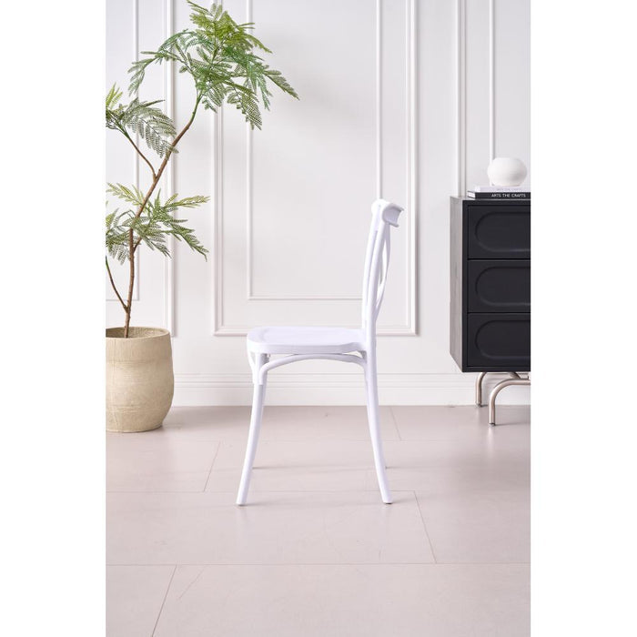 SILLA BETANY, COLOR BLANCO, CON ESPALDAR Y DISEÑO MINIMALISTA X2