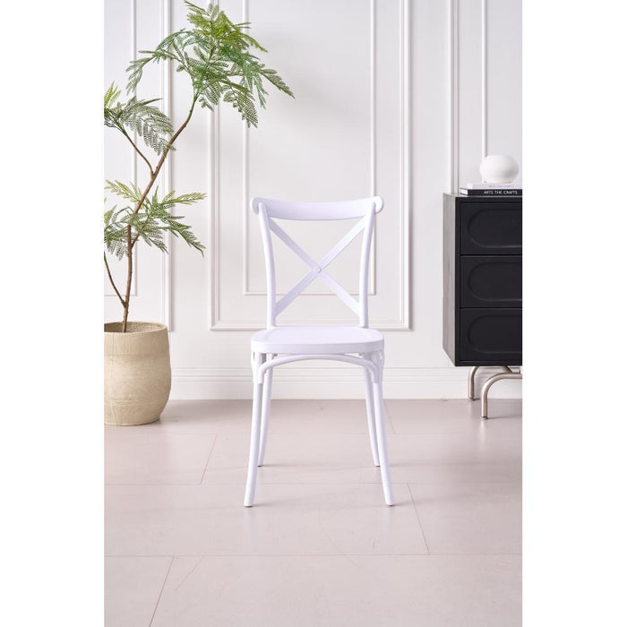 SILLA BETANY, COLOR BLANCO, CON ESPALDAR Y DISEÑO MINIMALISTA X2