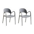 Silla Bremen, Gris Oscuro, Con espaldar, reposa brazos y diseño minimalista X2
