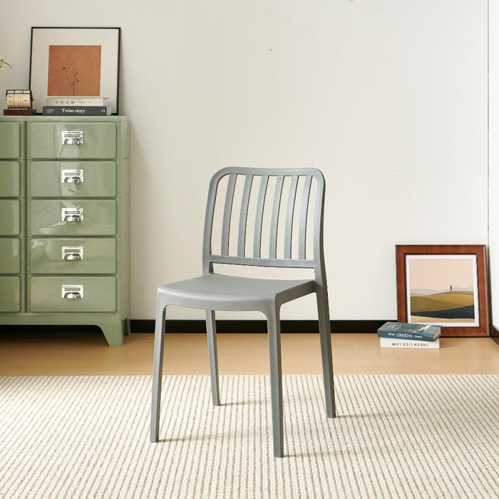 Silla Brooklyn, Gris Oscuro, Con espaldar en rayas y diseño minimalista