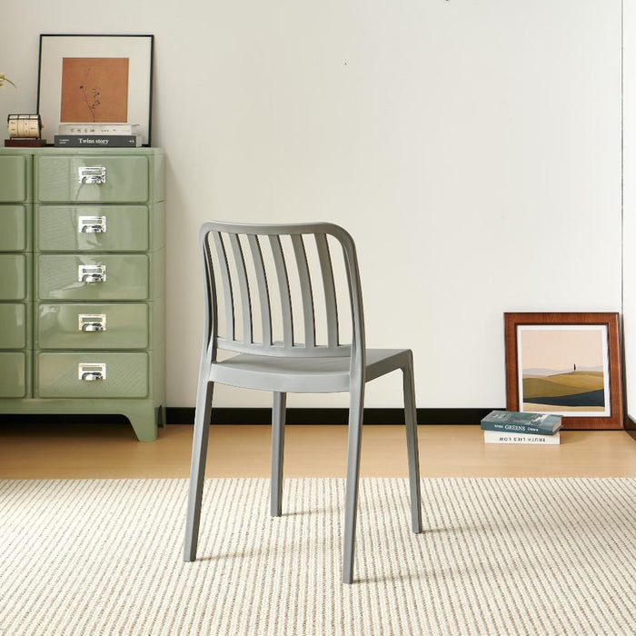 Silla Brooklyn, Gris Oscuro, Con espaldar en rayas y diseño minimalista