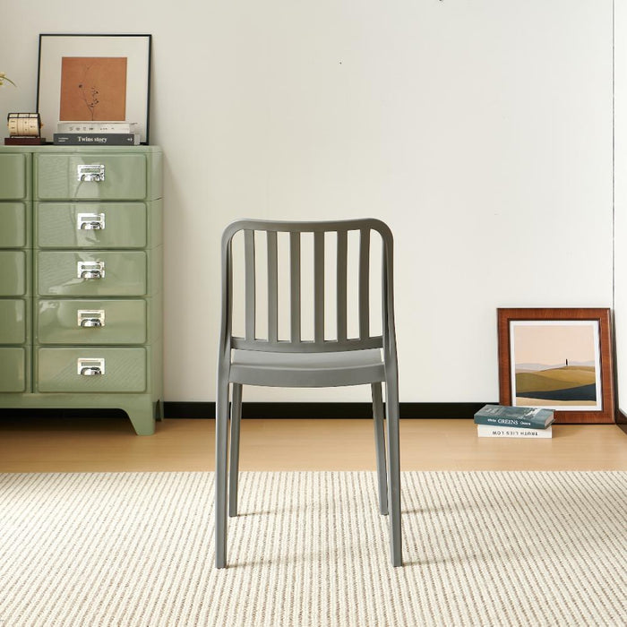 Silla Brooklyn, Gris Oscuro, Con espaldar en rayas y diseño minimalista